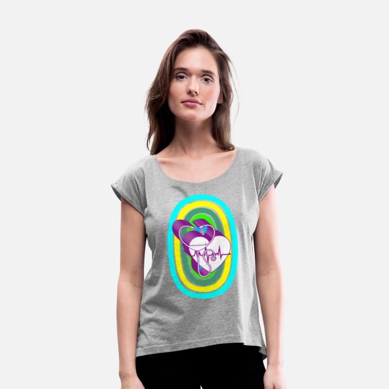 Stethoscope, heartbeat, and rainbow