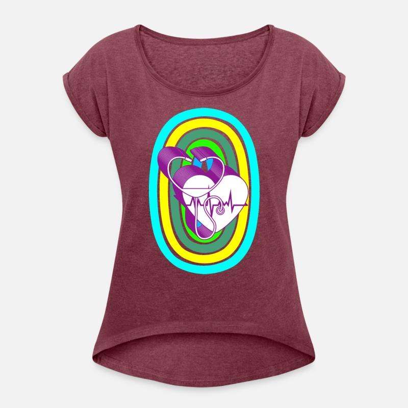 Stethoscope, heartbeat, and rainbow