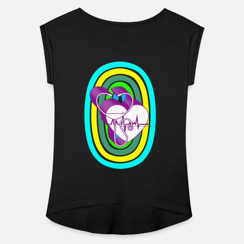 Stethoscope, heartbeat, and rainbow