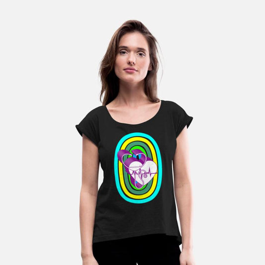 Stethoscope, heartbeat, and rainbow