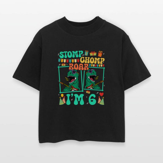 Stomp Chomp Roar I'm 6 Guitar Dinosaur Kid 6th