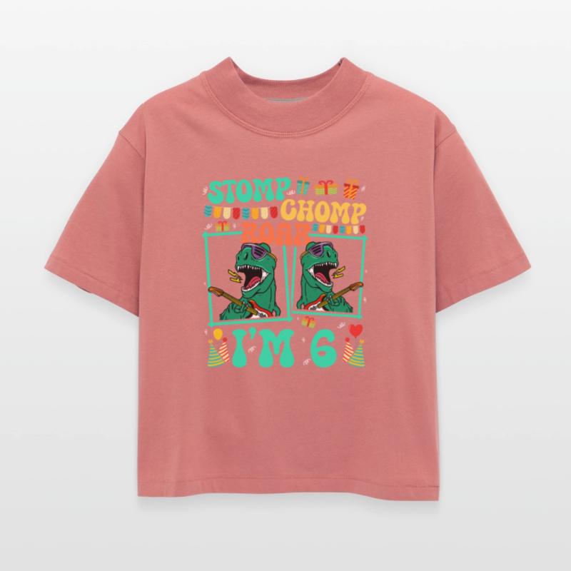 Stomp Chomp Roar I'm 6 Guitar Dinosaur Kid 6th