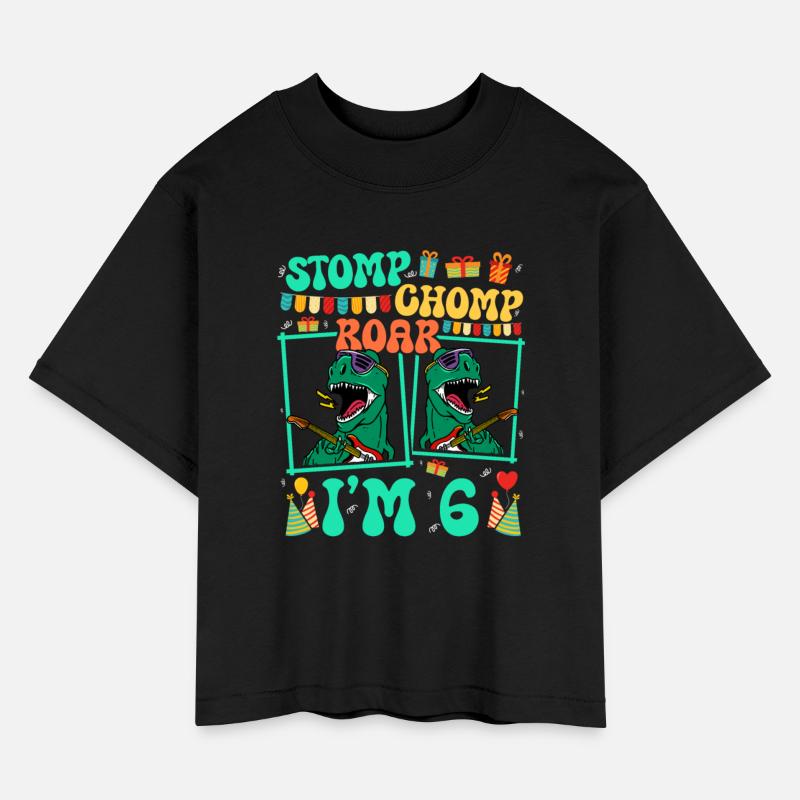 Stomp Chomp Roar I'm 6 Guitar Dinosaur Kid 6th