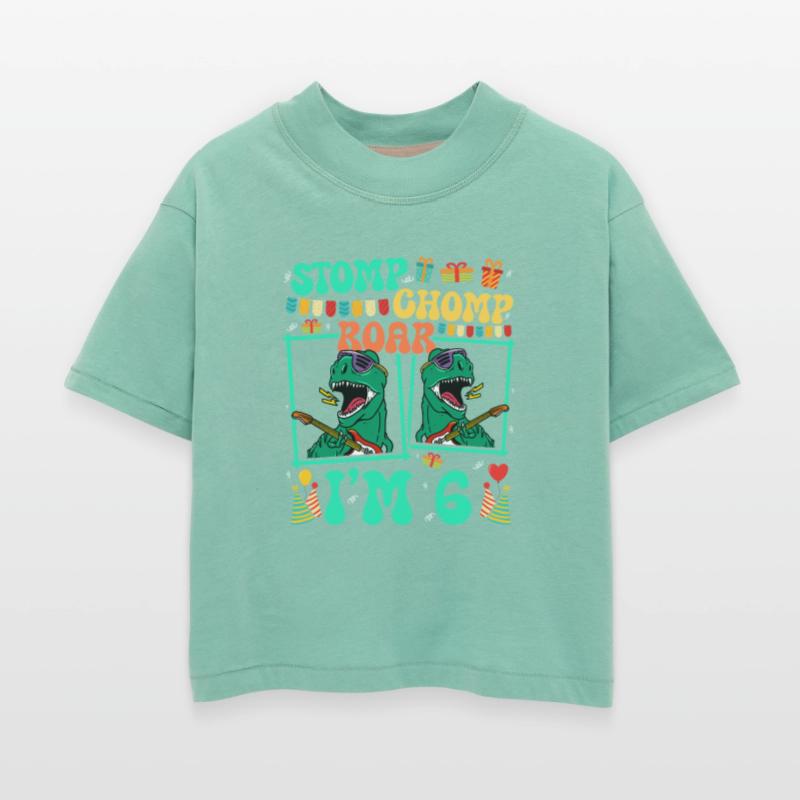 Stomp Chomp Roar I'm 6 Guitar Dinosaur Kid 6th