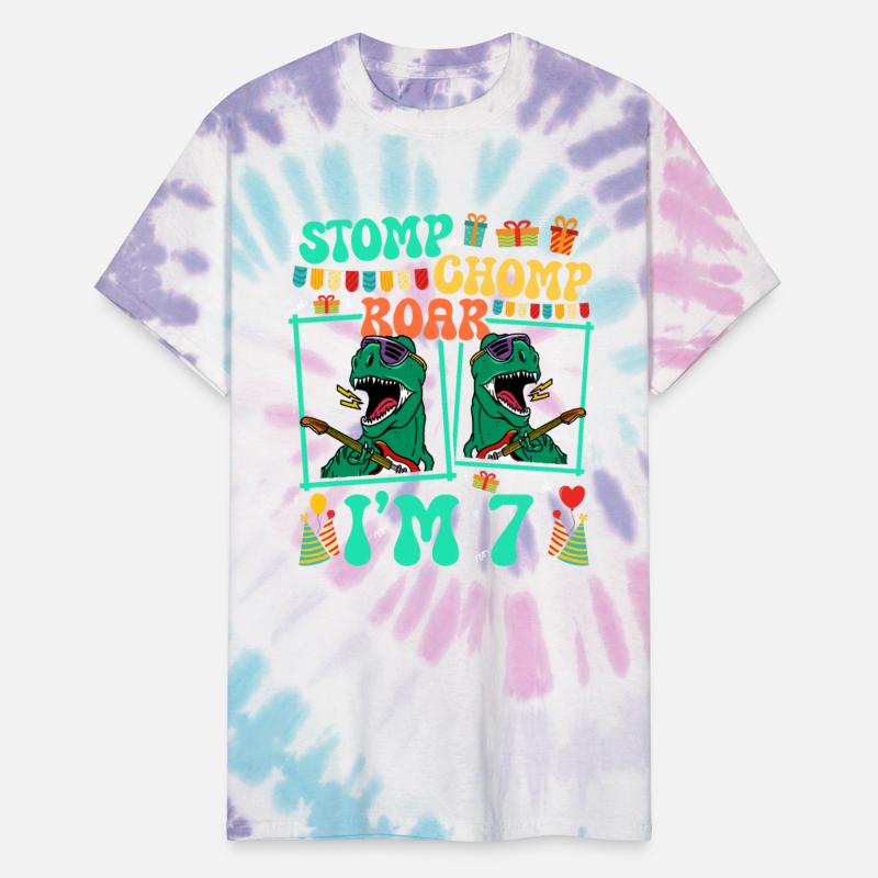 Stomp Chomp Roar I'm 7 Guitar Dinosaur Kid 7th