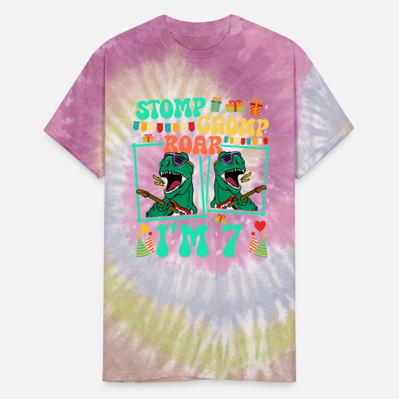 Stomp Chomp Roar I'm 7 Guitar Dinosaur Kid 7th