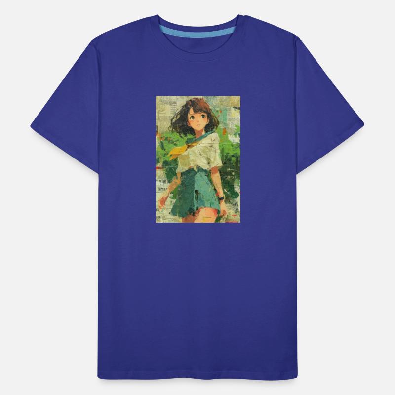 Textured Anime Girl Collage Art