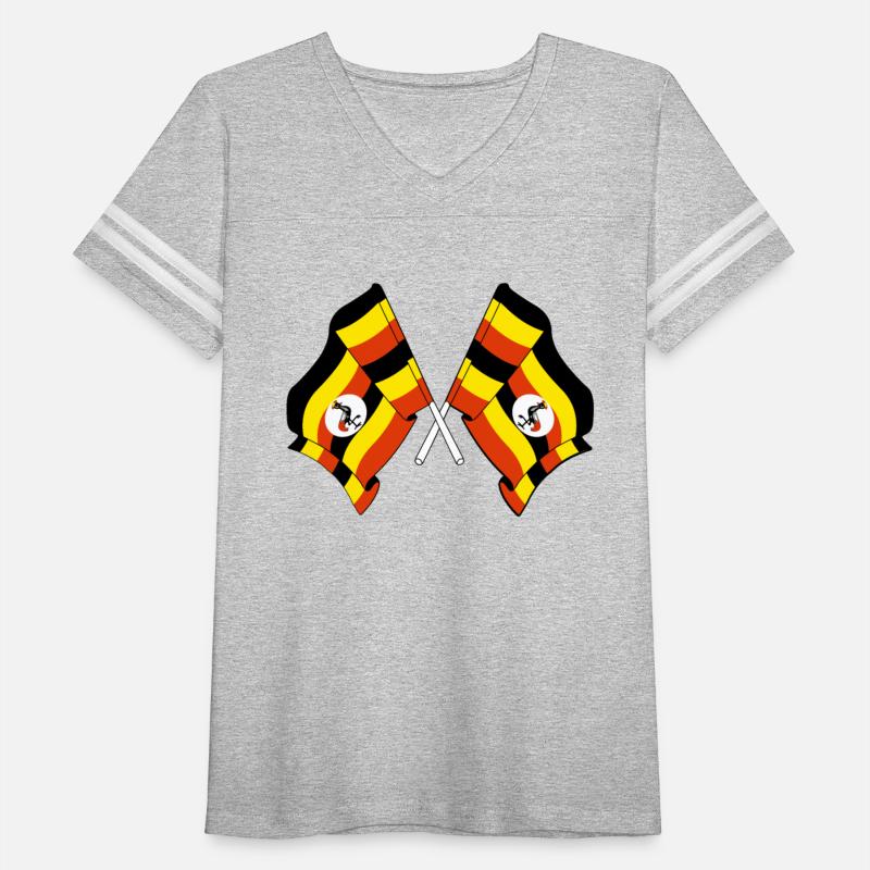 Two flags crossed of Uganda