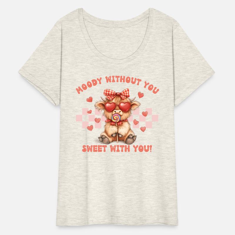 Valentines Day Highland Cow Retro Coquette Style