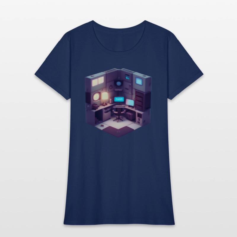 Vapor Wave Isometric Room Design