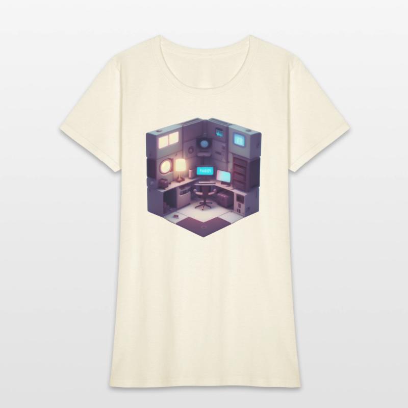 Vapor Wave Isometric Room Design