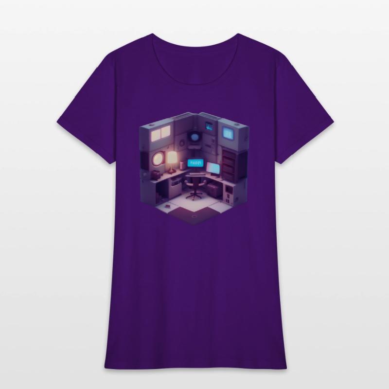 Vapor Wave Isometric Room Design