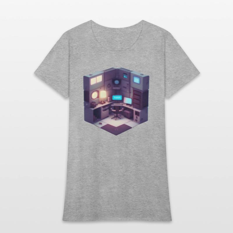 Vapor Wave Isometric Room Design