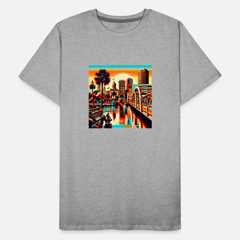 Vibrant Retro City Sunset Tee