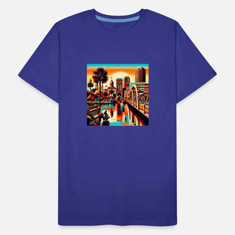 Vibrant Retro City Sunset Tee