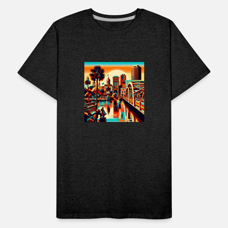 Vibrant Retro City Sunset Tee