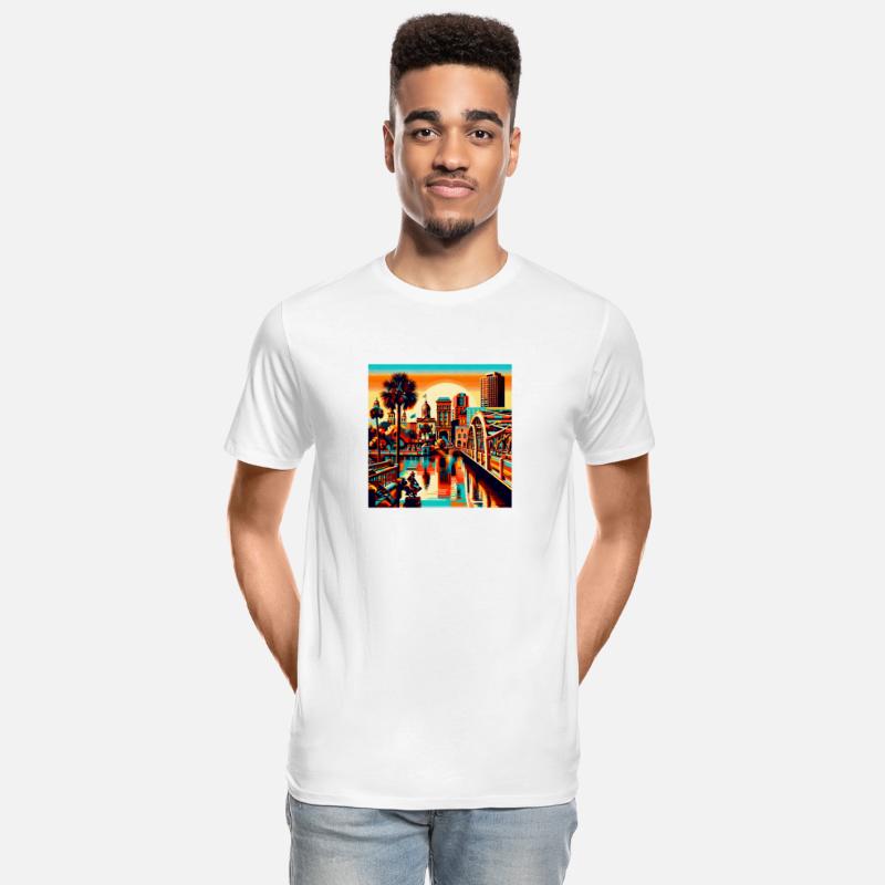 Vibrant Retro City Sunset Tee
