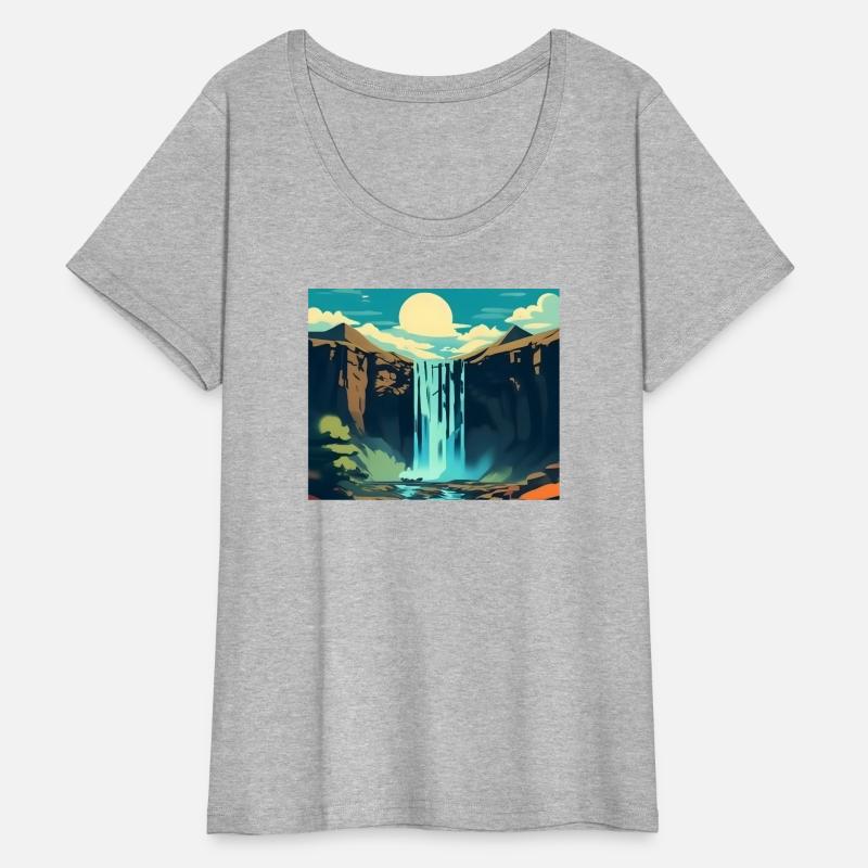 Vibrant Waterfall Valley Landscape - Nature Scene