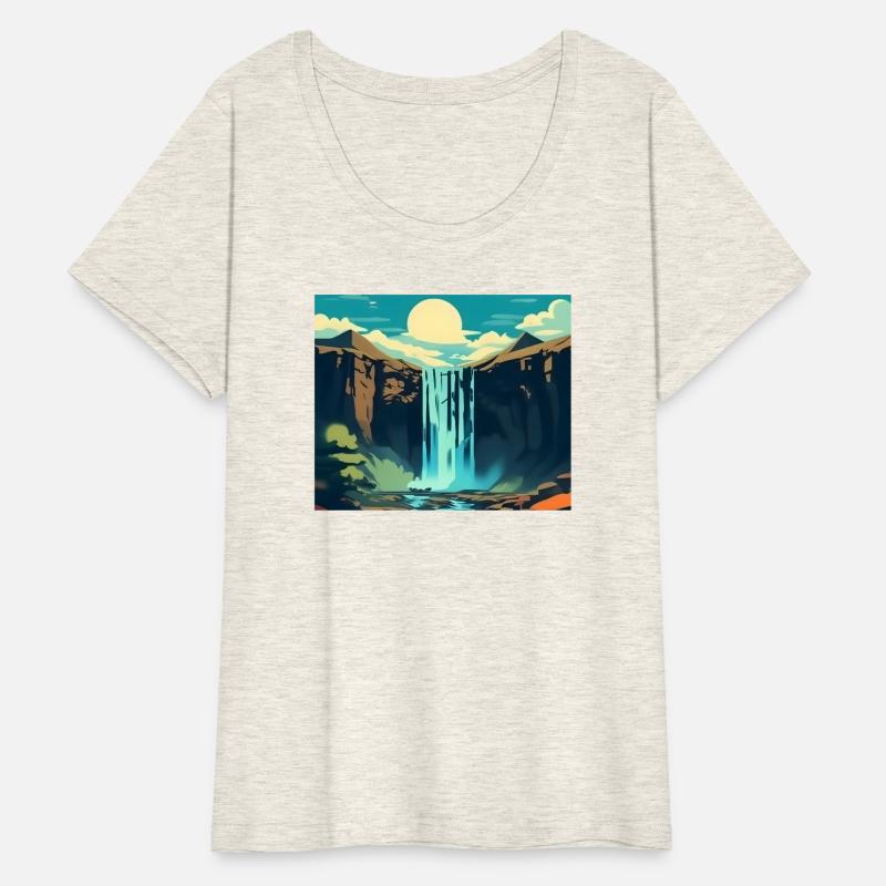 Vibrant Waterfall Valley Landscape - Nature Scene