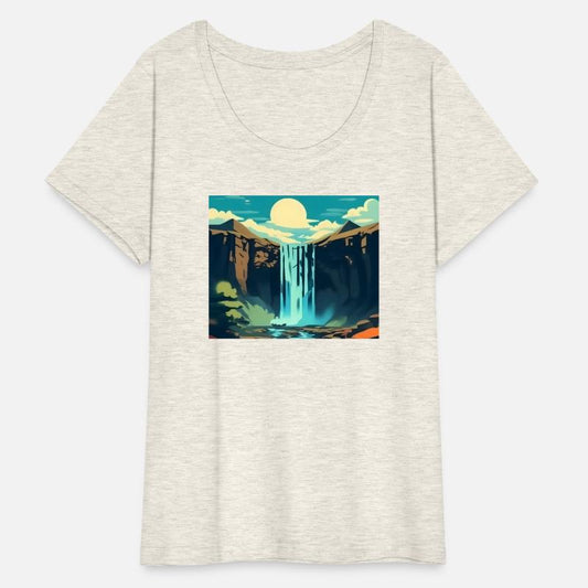 Vibrant Waterfall Valley Landscape - Nature Scene