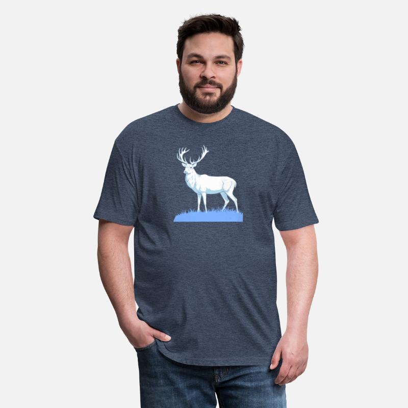 White Stag Deer Standing In Grass