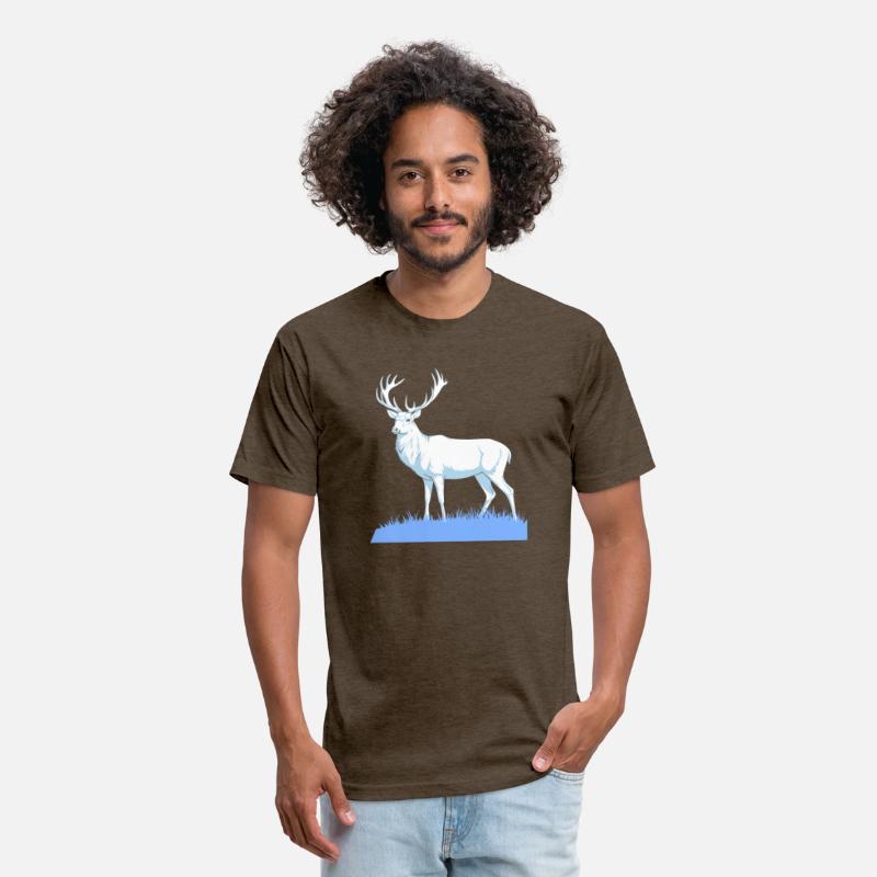 White Stag Deer Standing In Grass