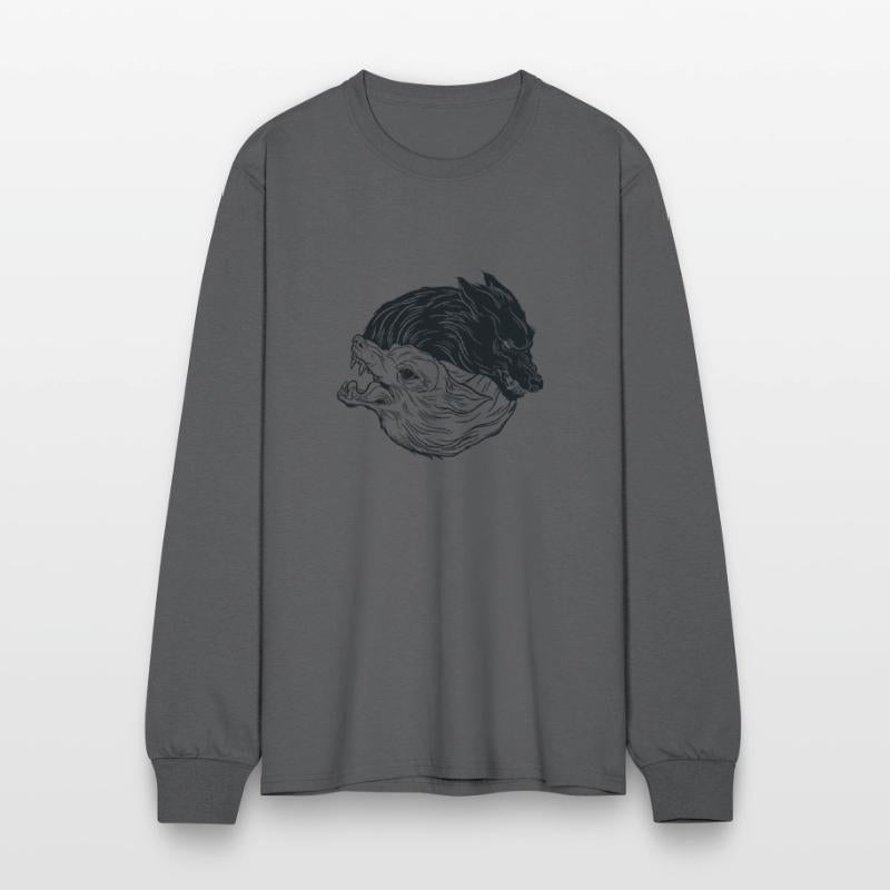 Wolf yin yang meditation philosophy symbol