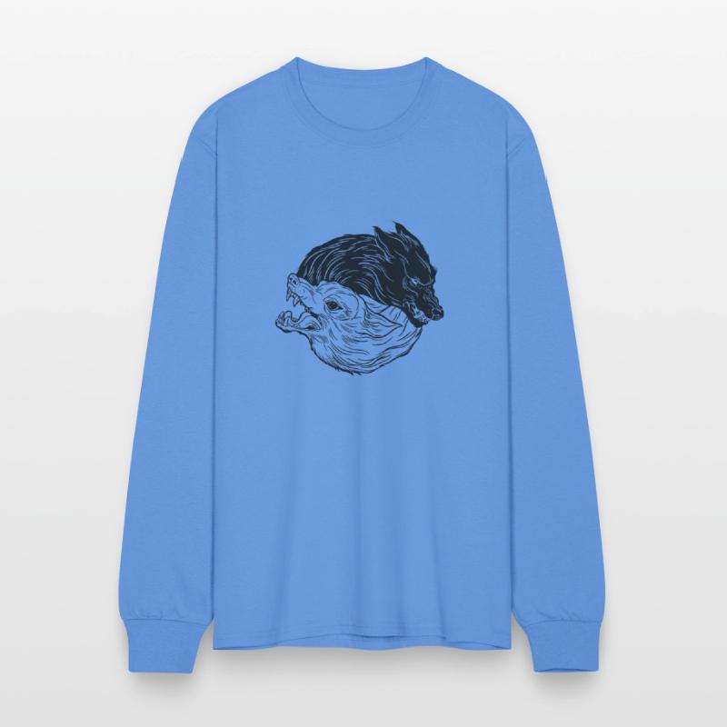 Wolf yin yang meditation philosophy symbol