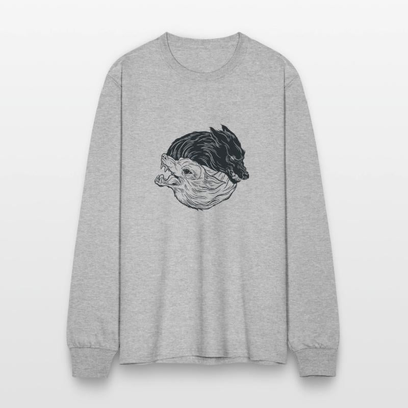 Wolf yin yang meditation philosophy symbol