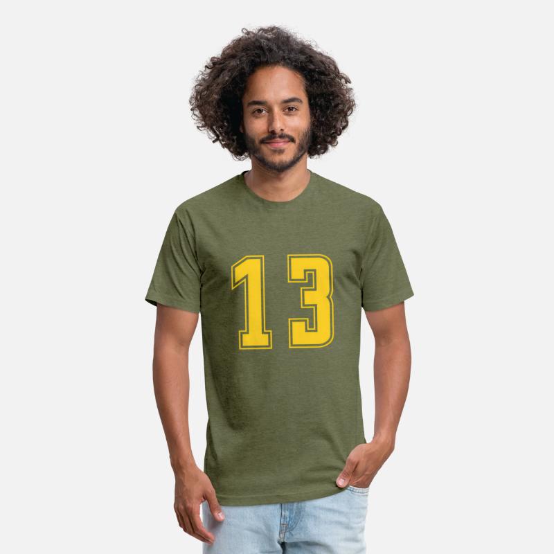 Yellow Number 13 Team Junior Sports Numbered