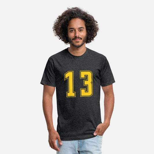 Yellow Number 13 Team Junior Sports Numbered