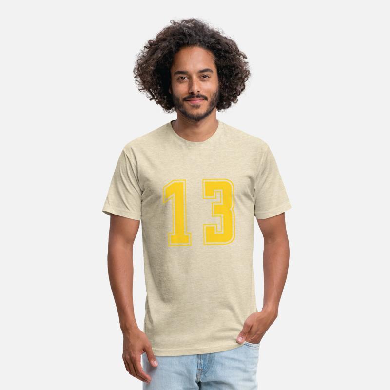 Yellow Number 13 Team Junior Sports Numbered