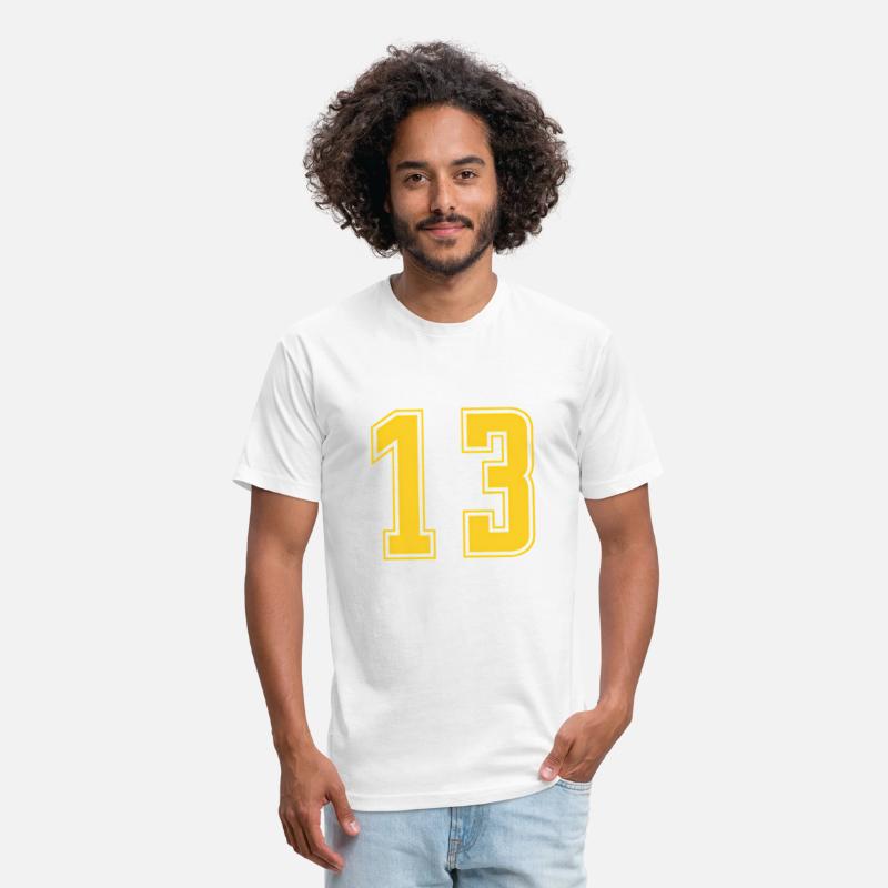Yellow Number 13 Team Junior Sports Numbered