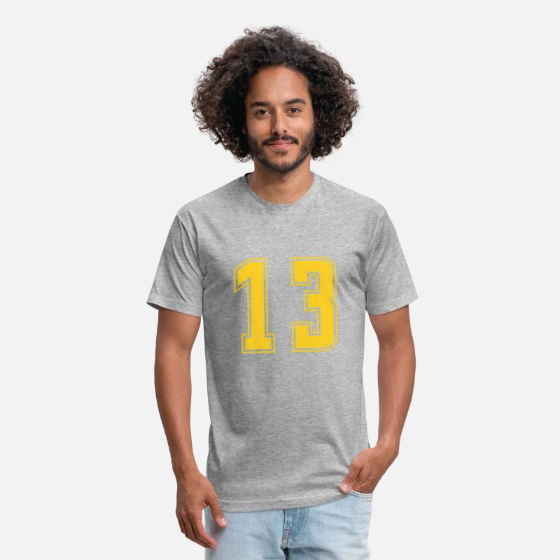 Yellow Number 13 Team Junior Sports Numbered