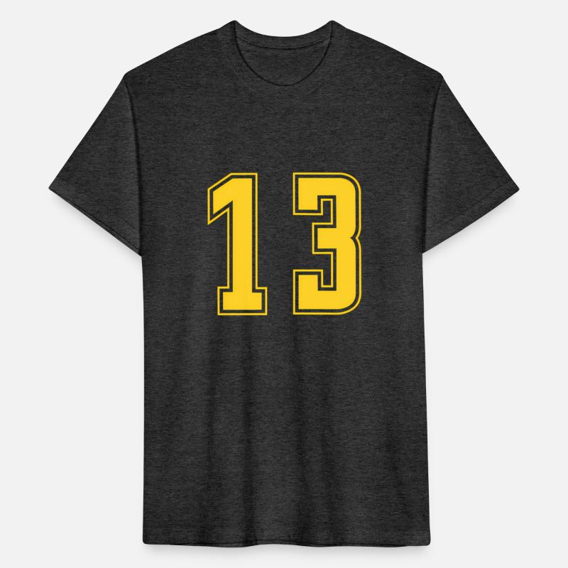 Yellow Number 13 Team Junior Sports Numbered