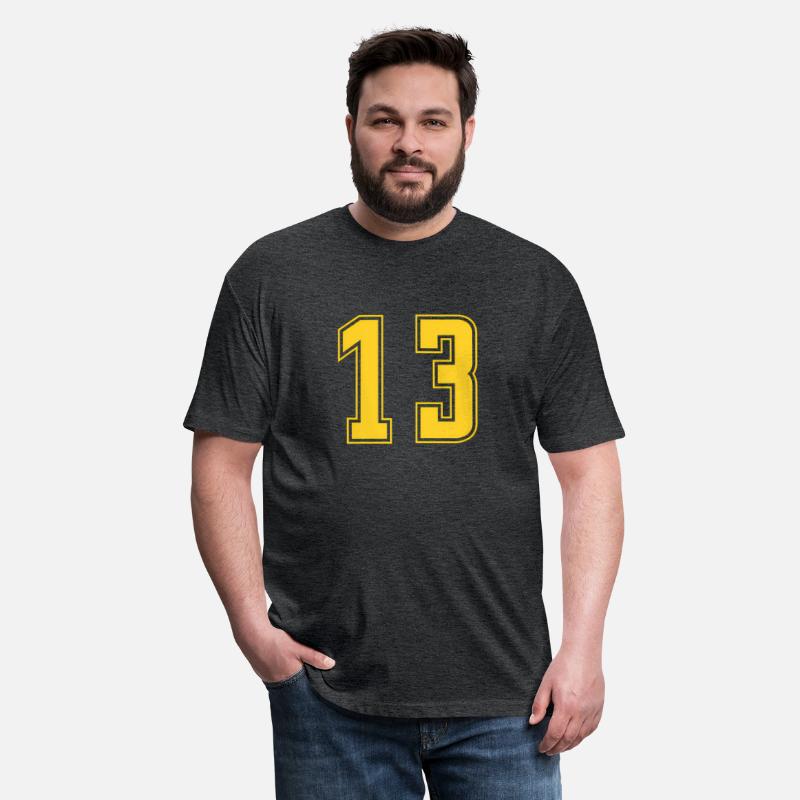 Yellow Number 13 Team Junior Sports Numbered